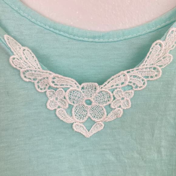 Vintage Y2K Womens S Mint Green Lace Trim Stretch Cami Fairy Coquette Twilight - Picture 4 of 9